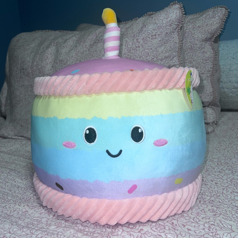 Rainbow birthday cake squishmallow